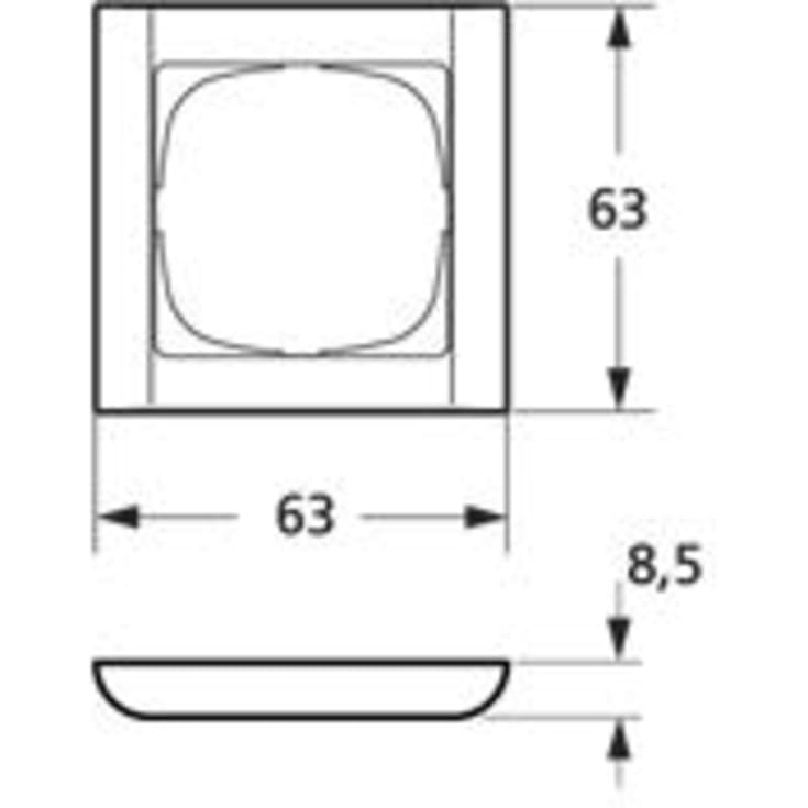 LK Fuga Softline ramme 63, 1 modul, hvid