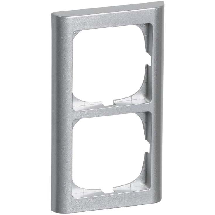 LK Fuga Softline 63 ramme, 2x1 modul, lodret, metallic