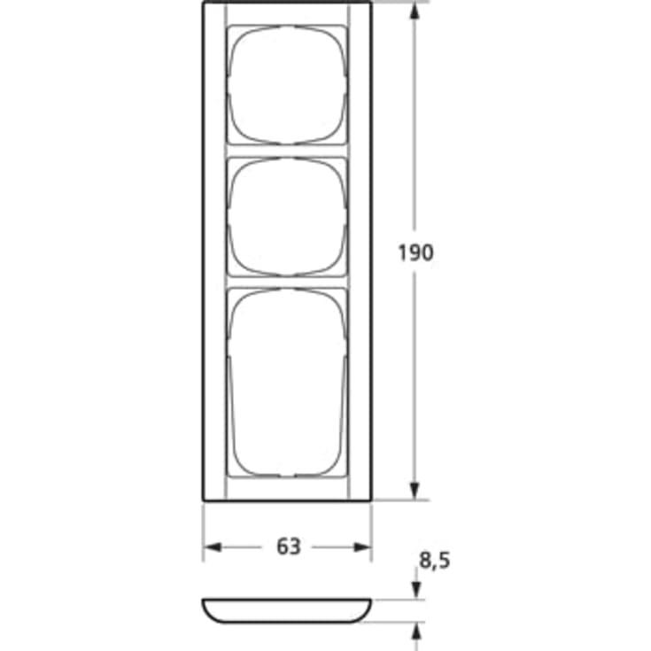LK Fuga Softline 63 ramme, 3,5 modul, metallic