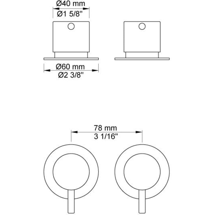 Vola SC2 kararmatur, børstet krom