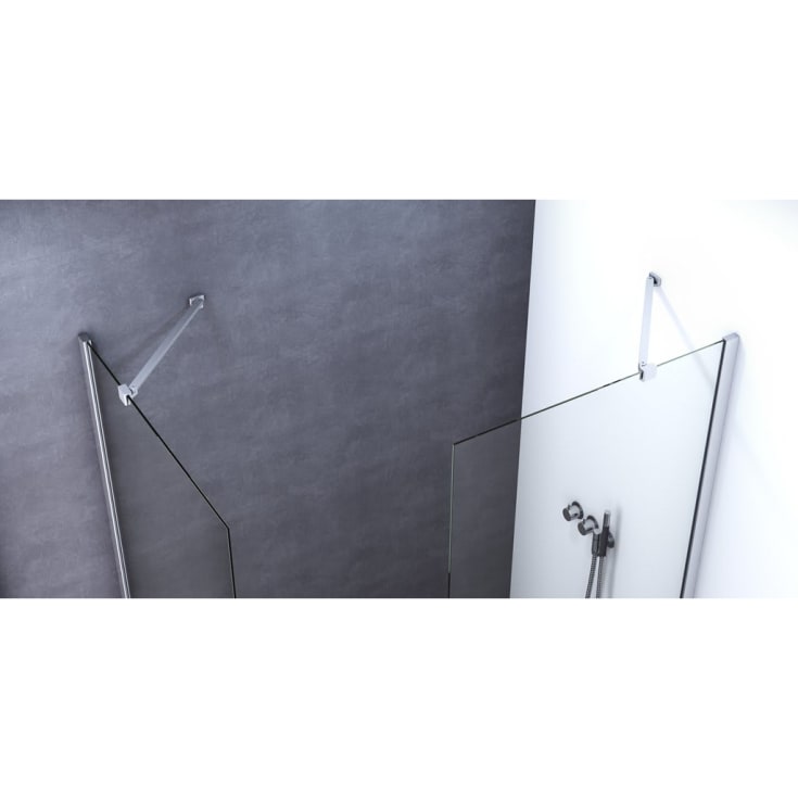 Dansani Match walk in bruseløsning, model D+D, 77 cm, klart glas, satin profil