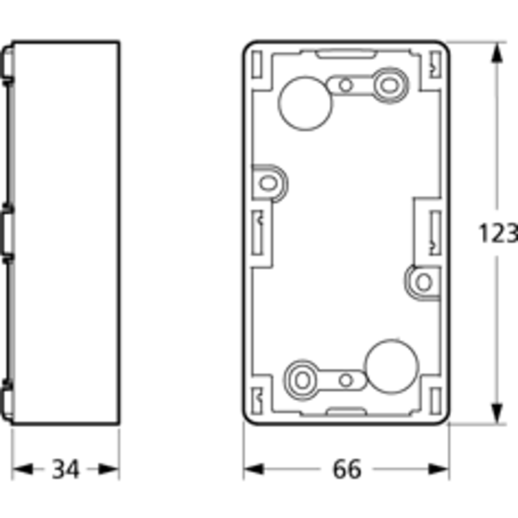 LK Opus 66 Underlag, 34 mm dyb, 2 modul, Hvid