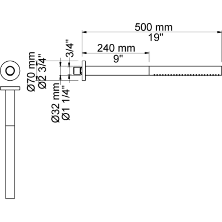 Vola 080ST brusehoved, messing