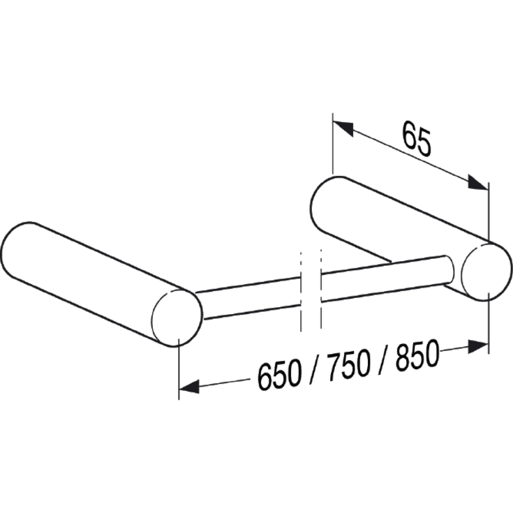 Børma A10 handduksstång, 65 cm, krom