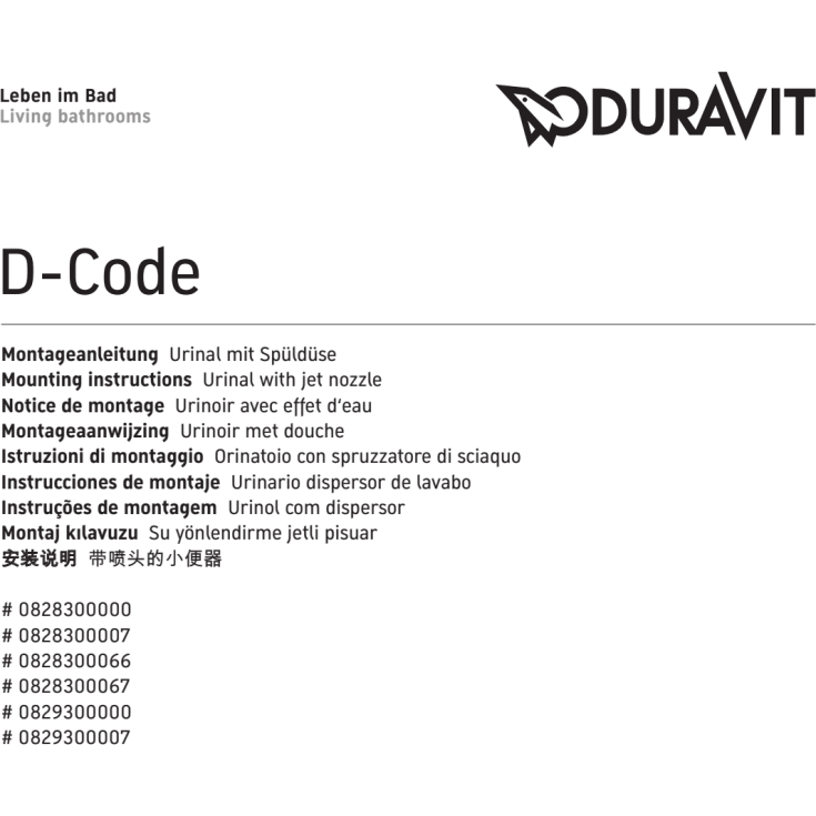 Duravit D-Code urinal, hvid