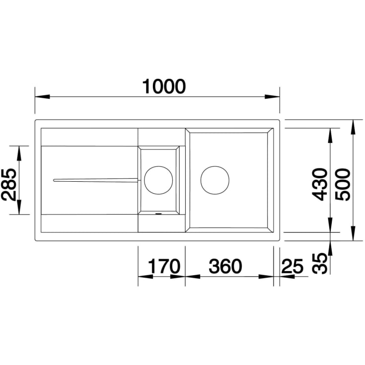 Blanco Metra 6 S UX køkkenvask, 100x50 cm, antracit