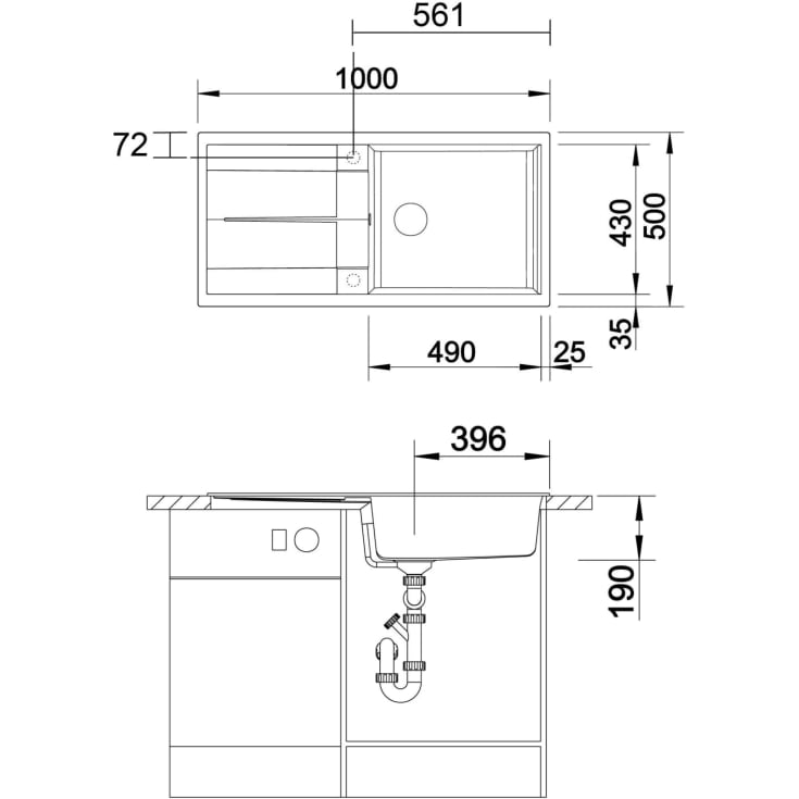 Blanco Metra XL 6 S UX køkkenvask, 100x50 cm, hvid