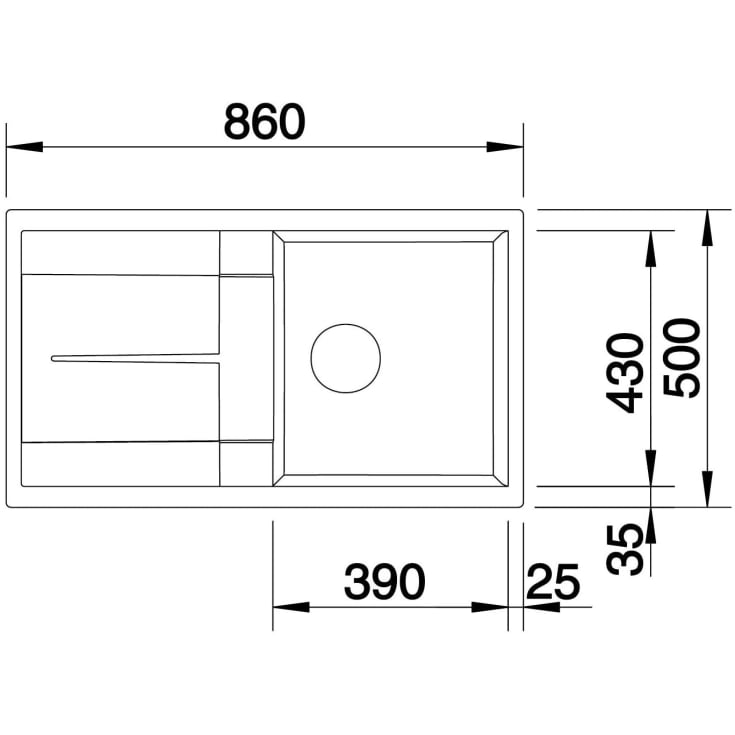 Blanco Metra 5 S UX køkkenvask, 86x50 cm, antracit