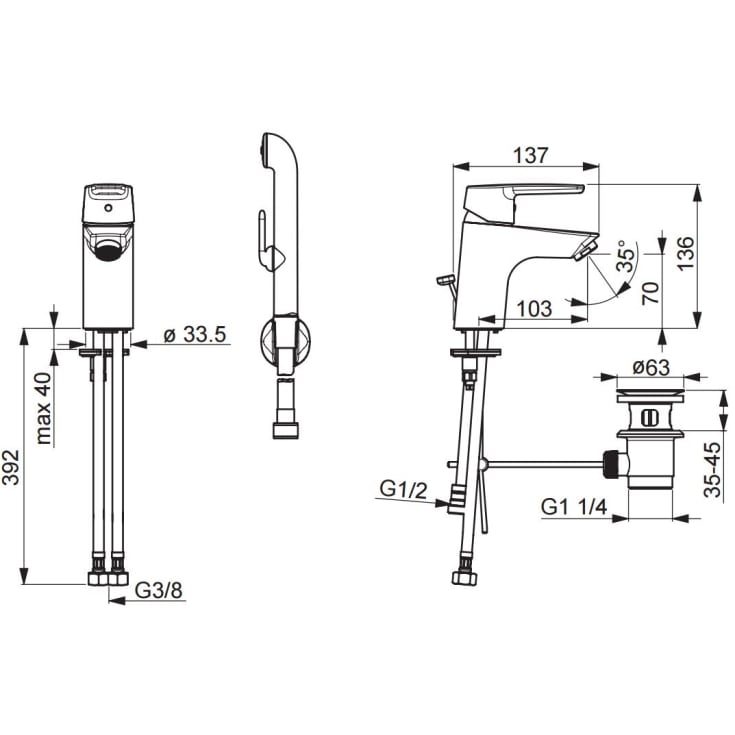 Oras Saga håndvaskarmatur, krom