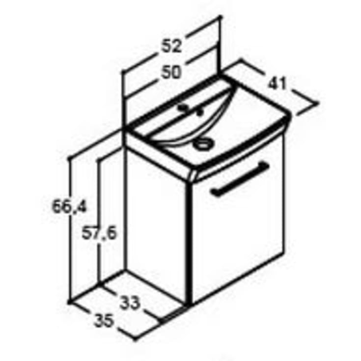 Dansani Mido møbelpakker, 52x41 cm, hvit høyglans