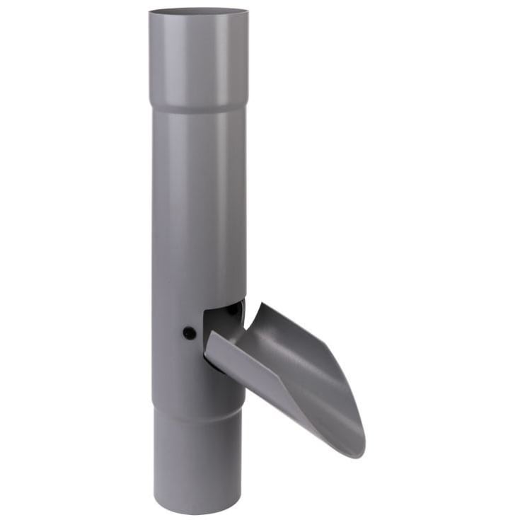 Plastmo vandudviser m/klap 75 mm, grå