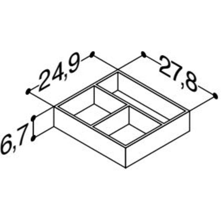 Dansani skuffeindsats, 24,9x27,8 cm, eg