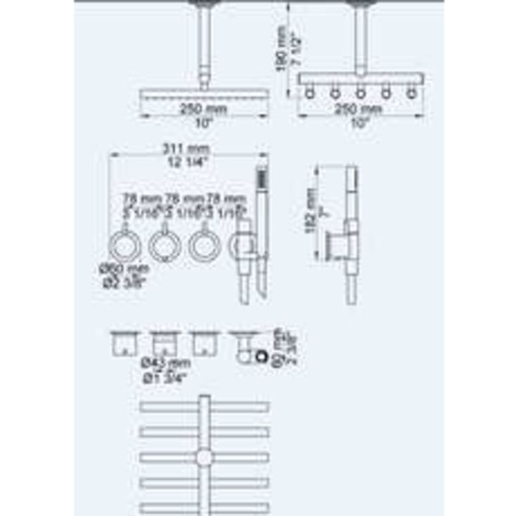 Vola 5471R-051A duschset, stål
