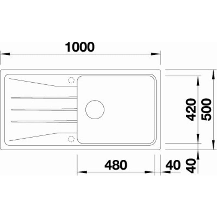 Blanco Sona XL 6S UX diskbänk, 100x50 cm, grå