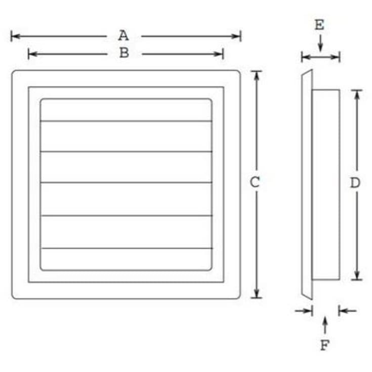 Duka jalousirist, 150x150 mm, sort