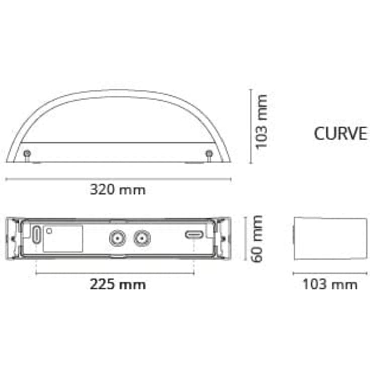 SG Curve udendørs væglampe, 2700K, grå