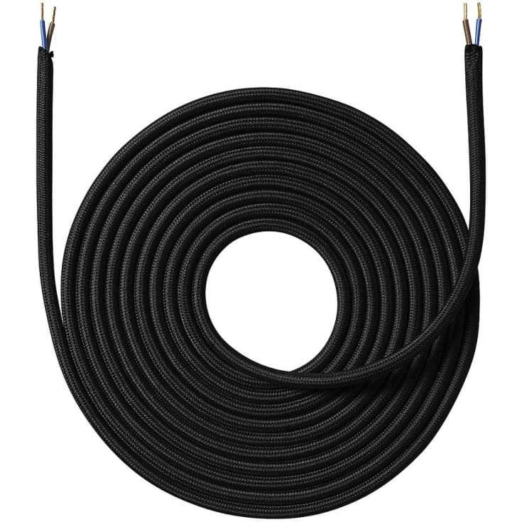 Nielsen Light stoffledning, 2x0,75 mm², 4 meter, sort