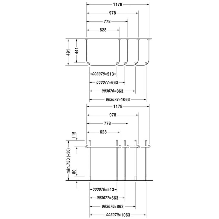 Duravit Happy D.2 metalstativ, til vask 231810