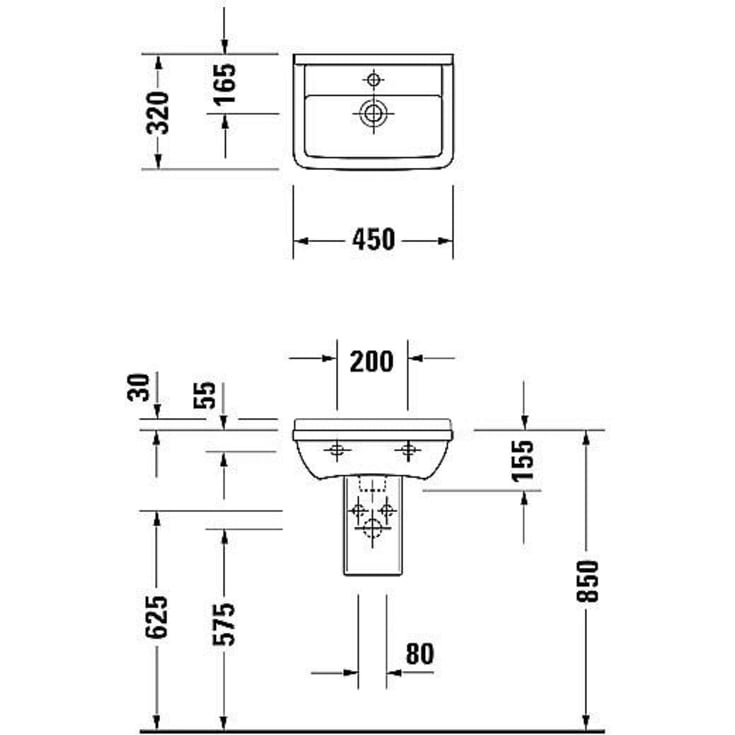 Duravit Starck 3 servant, 45x32 cm, hvit