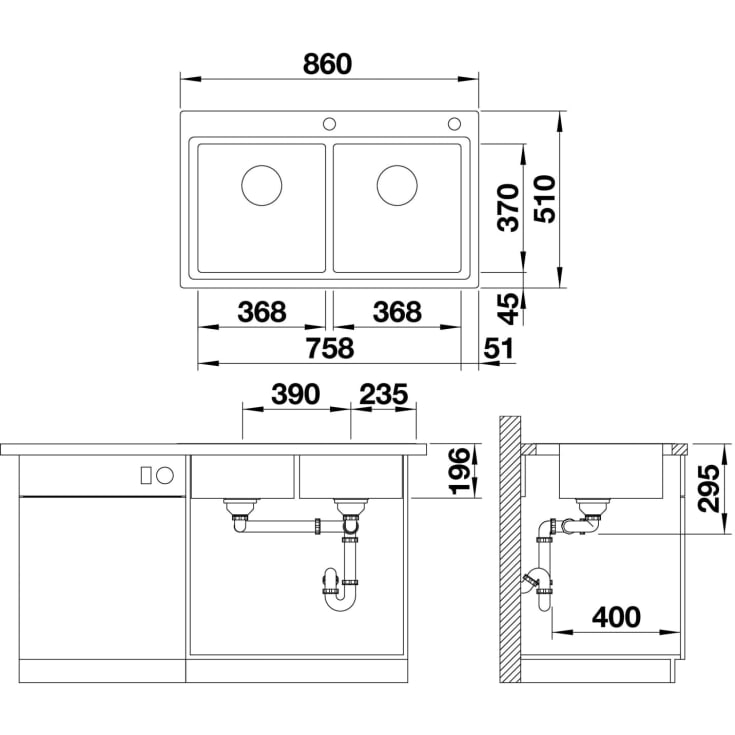 Blanco Divon II 8-IF MXI køkkenvask, 86x51 cm, rustfrit stål
