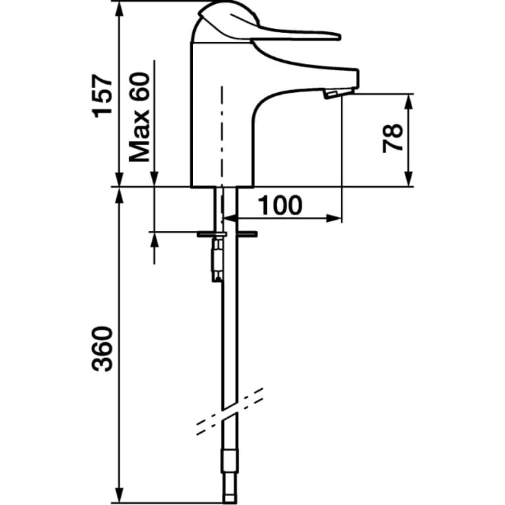 FM Mattsson 9000E II håndvaskarmatur, krom