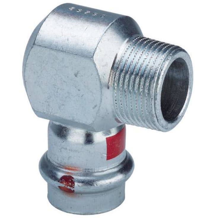 Viega Prestabo forzinket vinkel m/nippel t/varmeanlæg 15 mm x 1/2"