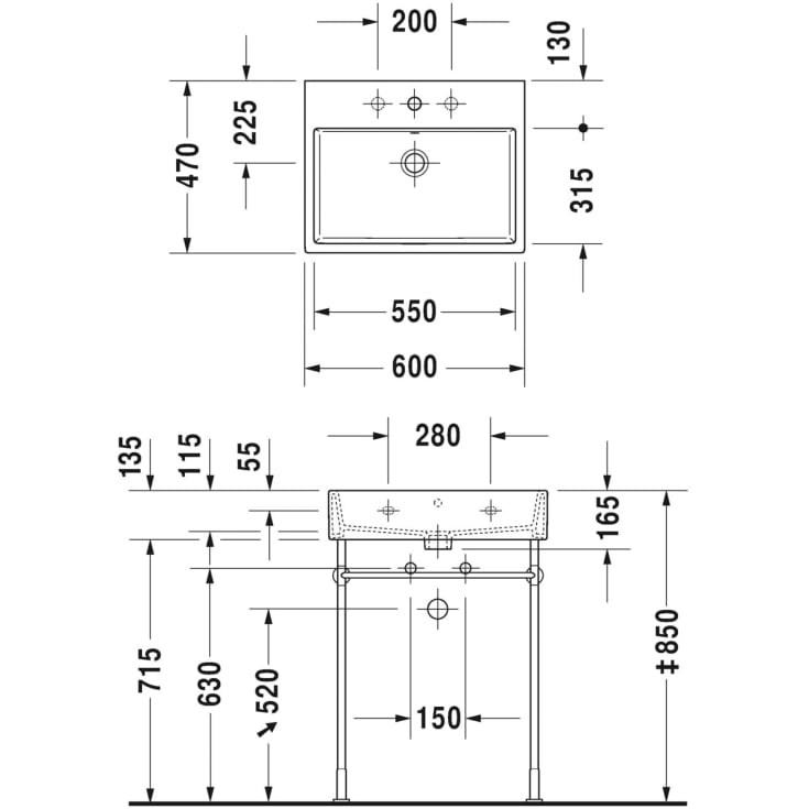 Duravit Vero Air håndvask, 60x47 cm, hvid