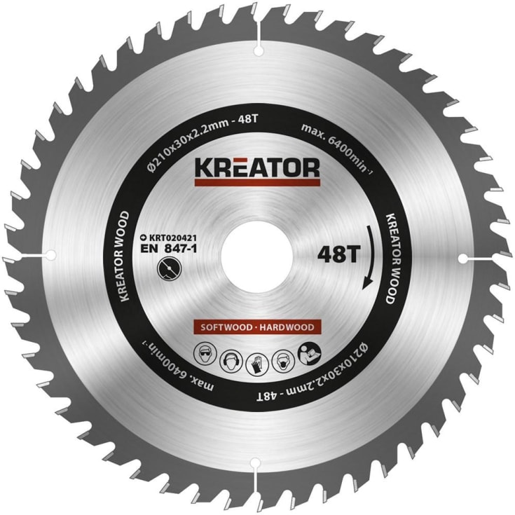 Kreator rundsavsklinge - Ø210/30mm - 48tands