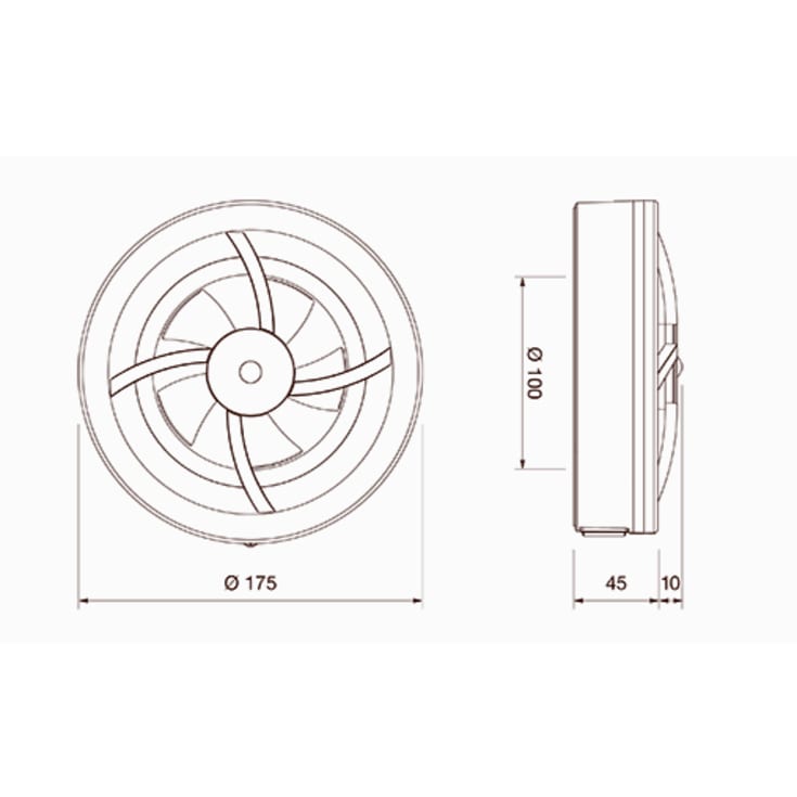 DUKA S7 "7 i 1" baderomsvifte, Ø100 mm, hvit