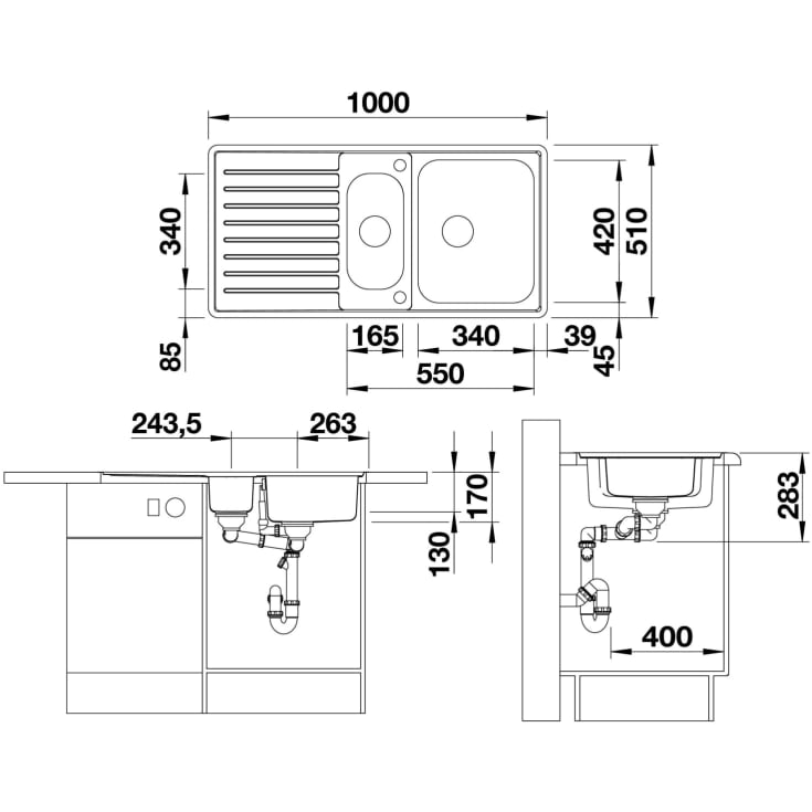 Blanco Classic Pro 6 S-IF MXI køkkenvask, 100x51 cm, rustfrit stål