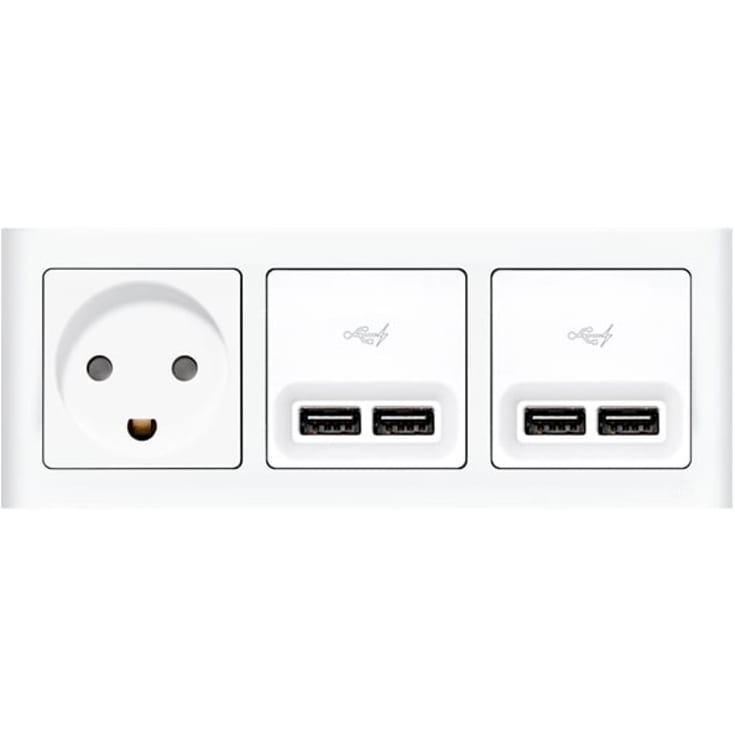 LK Fuga 2xUSB 2,1A 1 modul, hvid