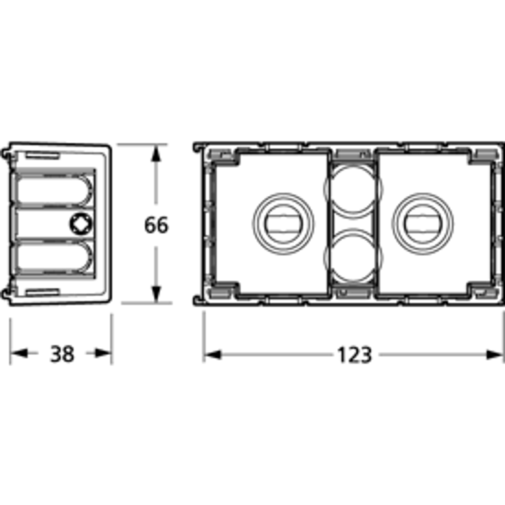 LK OPUS 66 dåse for kanalinstallation 2 modul