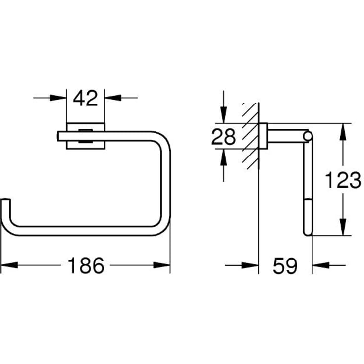 Grohe Essentials Cube Håndklædering, krom