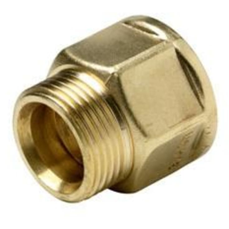 Wavin messing overgangsnippel, 3/4" x 1/2"