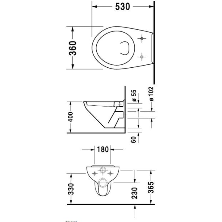 Duravit Duraplus væghængt toilet, hvid