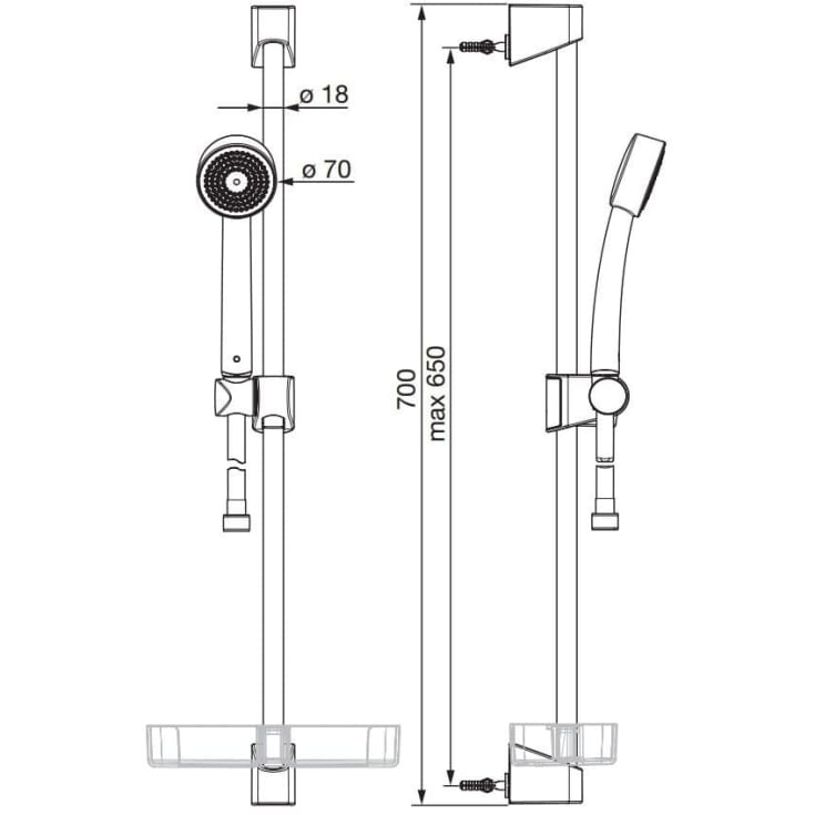 Oras Apollo brusesæt, vandbesparende,  krom