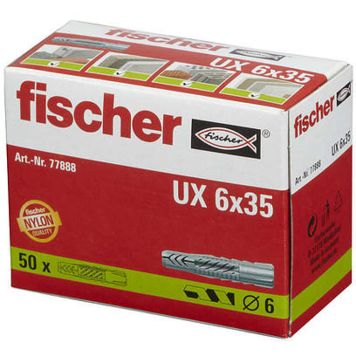 Fischer UX 6x35mm allround rawplug - 50stk