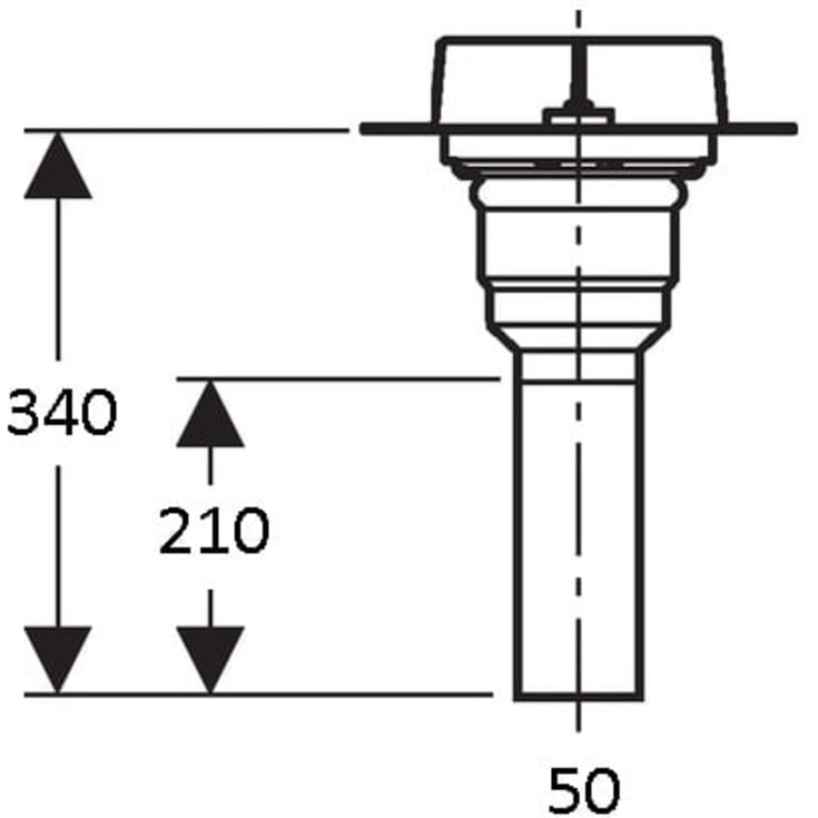 Geberit CleanLine montagesæt, underdel, uden vandlås, Ø50 mm