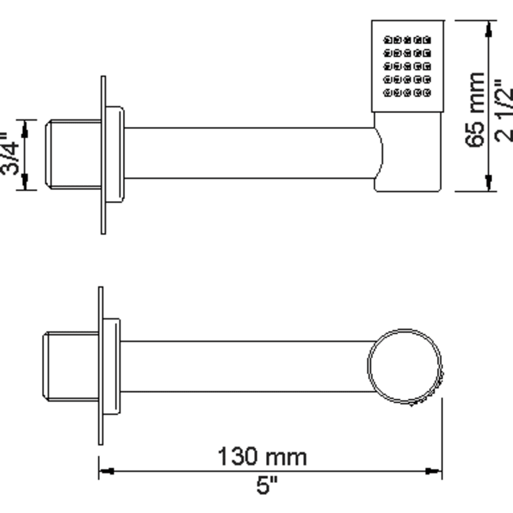 Vola 080 brusehoved, messing
