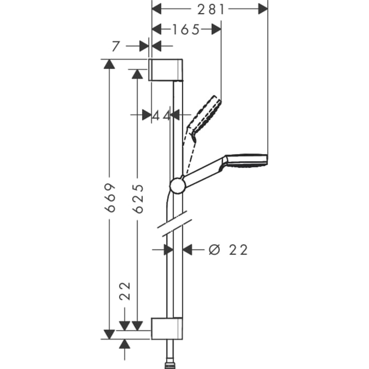 Hansgrohe Crometta duschset, vit/krom
