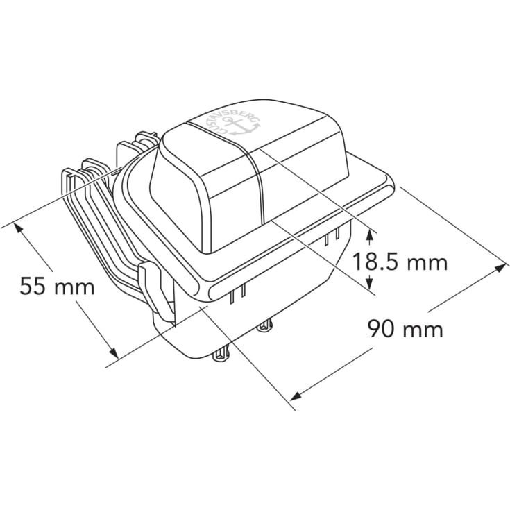 Gustavsberg Nautic komplet trykknap t/dobbelt skyl, krom