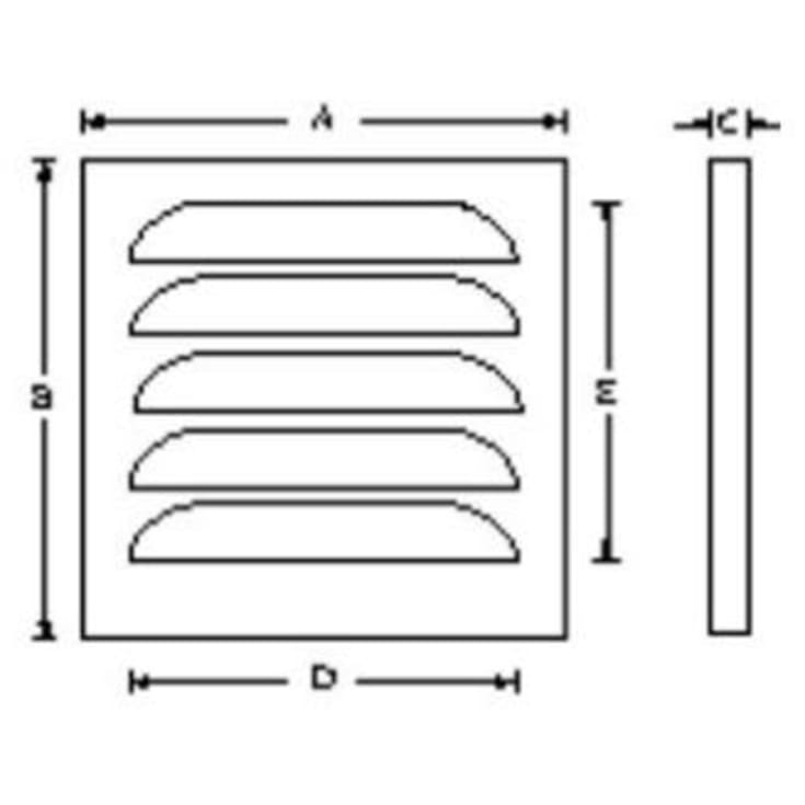 Duka lamelldeksel, 150x150 mm, kobber