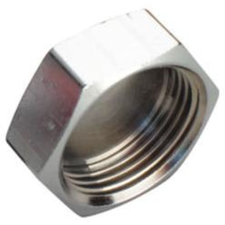 Messing slutmuffe, krom, 1/2"