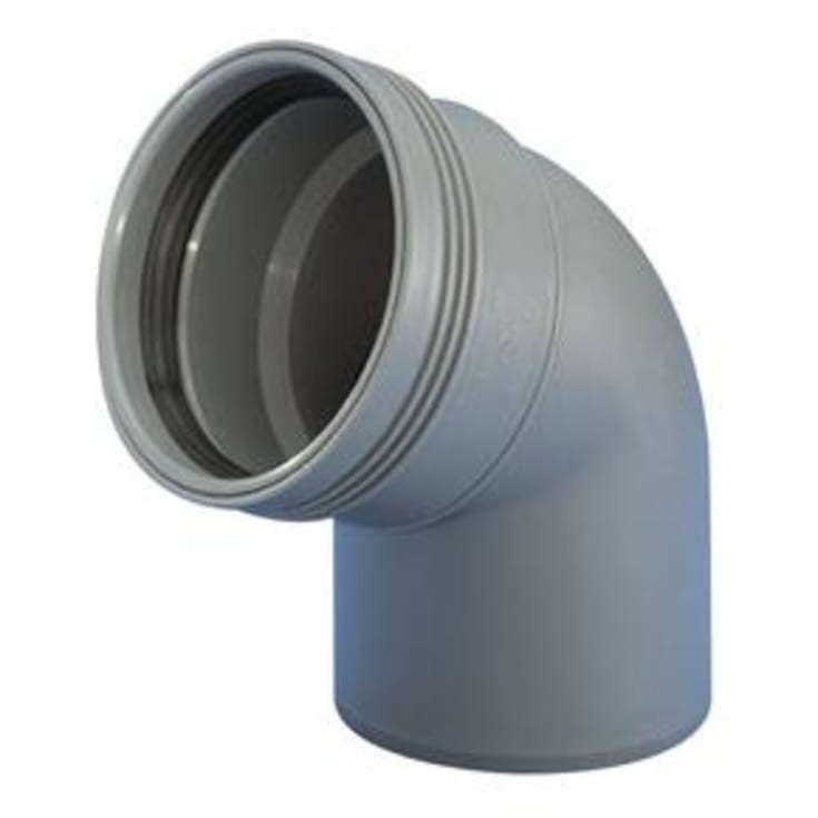 Wavin Wafix afløbsbøjning, 67,5°, Ø50 mm, plast, grå