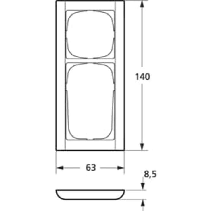 LK Fuga Ramme Softline 63, 2,5M, koksgrå