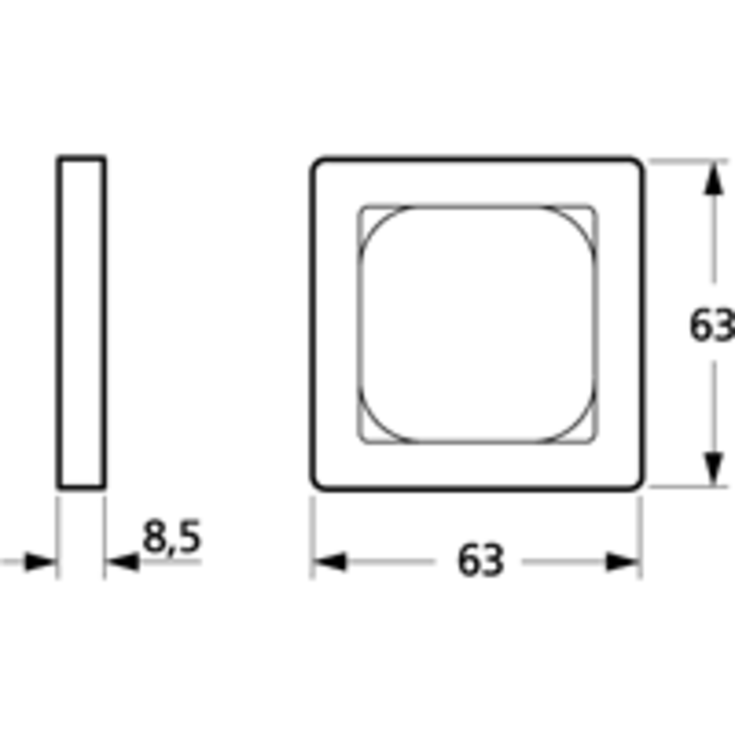 LK Fuga Baseline 63 ramme, 1 modul, hvid