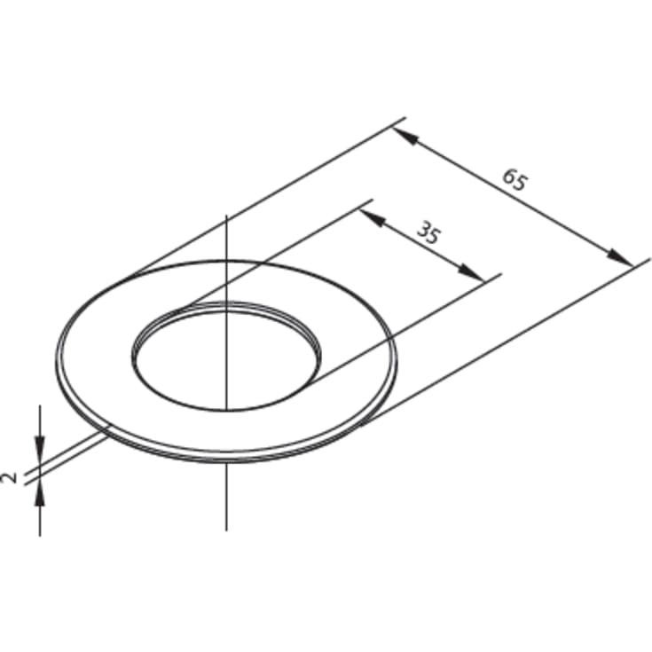 Damixa underlagsskive Ø65/35mm, krom