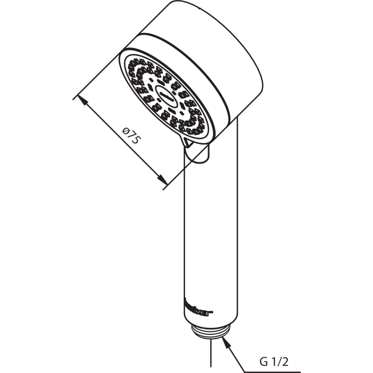 Damixa Space Kudos Mini håndbruser, vandbesparende, krom