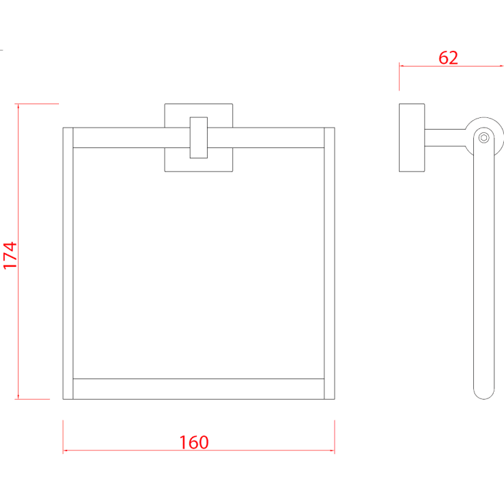 Hefe Ideal håndklædeholder, krom