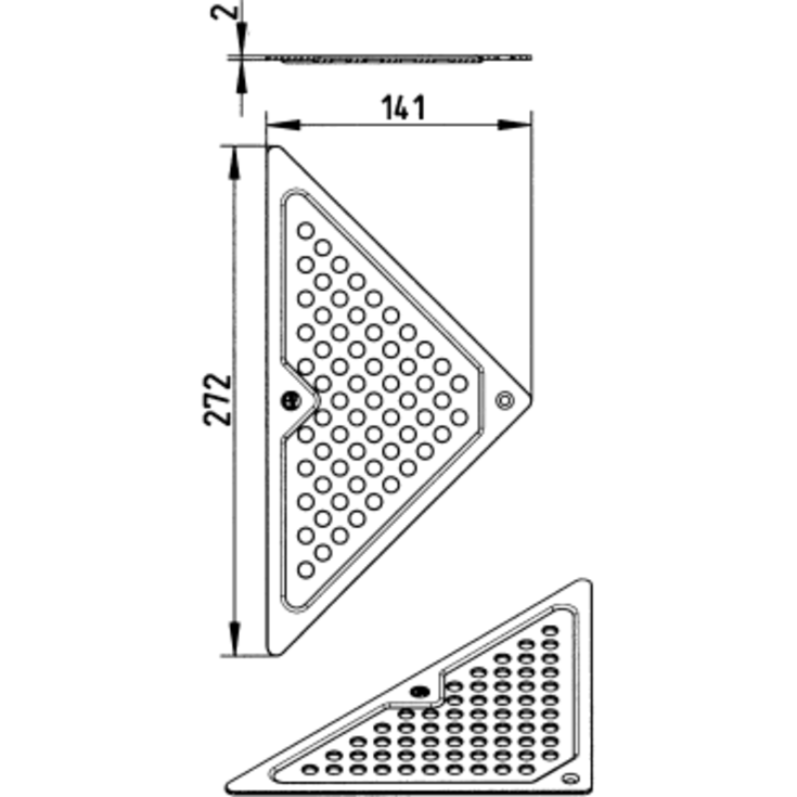 Blücher Waterline Vienna hjørnerist, rustfrit stål